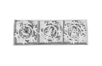 ozdoby dřevěné bílé s glitrem 9ks/7,5cm mix 8886263