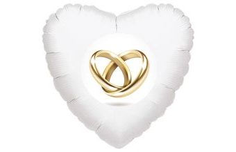 Prstýnky balónek srdíčko bílé