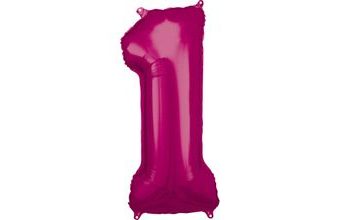 Balónky fóliové narozeniny číslo 1 růžové 86cm