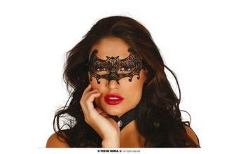 Vyšívaná černá maska - škraboška - netopýr