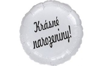 Fóliový balónek kruh stříbrný Krasne narozeniny!