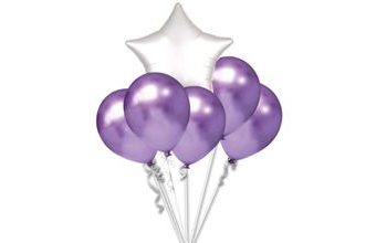 Balónky chromové fialové a bílá hvězda set