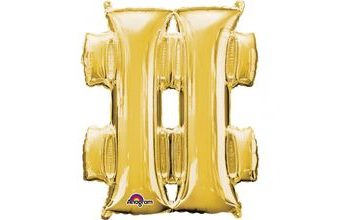 Symbol # zlaté foliové balónky 33 cm x 27 cm