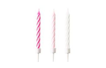 Dortové svíčky růžové 10 ks mix barev