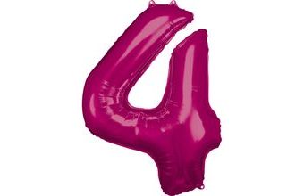 Balónky fóliové narozeniny číslo 4 růžové 86cm