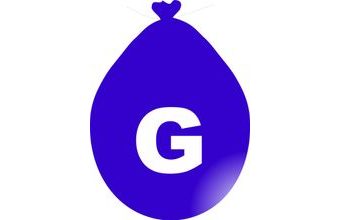 Balónek písmeno G modré