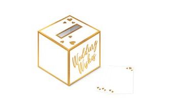 Svatební box na přání a 40 ks katriček na přání Amscan