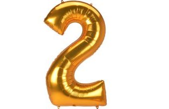 Obří balónek číslo 2 zlatý 134 cm x 78 cm