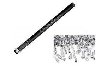 Konfety 80 cm - STŘÍBRNÉ STUŽKY METALICKÉ - Silvestr