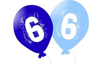 Balonky narozeniny 5ks s číslem 6 pro kluky