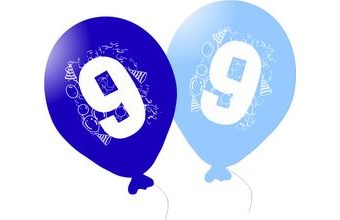 Balonky narozeniny 5ks s číslem 9 pro kluky