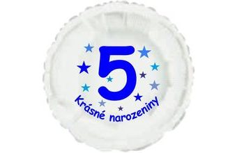 Krásné 5. narozeniny fóliový balónek kruh pro kluky