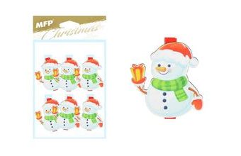 kolíček dřevěný sněhulák 4,8cm/6ks 8886095