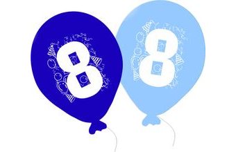 Balonky narozeniny 5ks s číslem 8 pro kluky