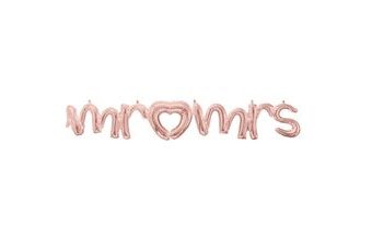 Mr & Mrs balónek růžovo-zlatá 149 cm x 25 cm