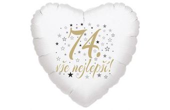 74. narozeniny balónek srdce