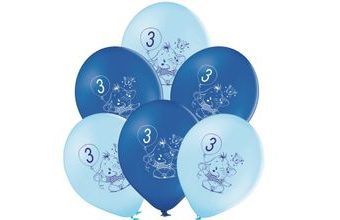 Balónky 3.narozeniny modrý slon 6 ks