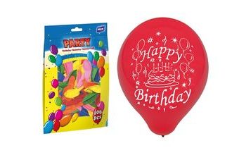 balónek nafukovací standard 23cm Happy Birthday mix 8000131