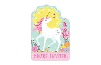 Jednorožec pozvánky 8 ks 15,8 cm x 10,8 cm