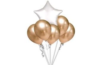 Balónky chromové zlaté a bílá hvězda set