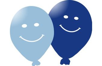Balonky s potiskem smajlik 5ks modré