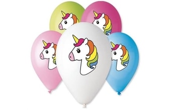 Balónky 30 cm pastelové mix - Jednorožec - Unicorn 5 ks