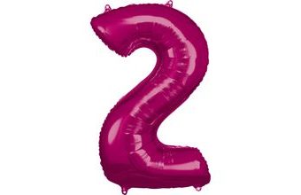 Balónky fóliové narozeniny číslo 2 růžové 86cm