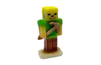 Alex z Minecraft - zelený stavitel s krumpáčem - marcipánová figurka