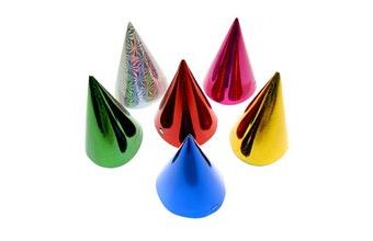 Klobouček karnevalový hologramový mix 6 ks 16 cm