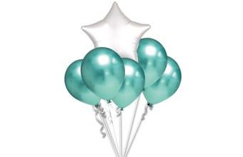 Balónky chromové zelené a bílá hvězda set