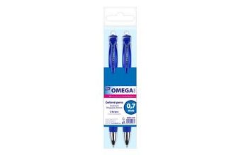 gelové pero OMEGA click 0,7 modré 2 ks v sáčku 6001134