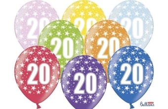 Silné Balónky 30 cm metalické mix - Birthday No.20