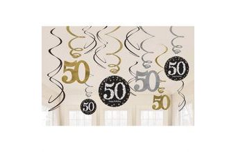 Závěsné dekorace 50 lesklé 12 ks