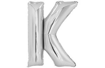 Písmeno K stříbrný foliový balónek 86 cm Amscan