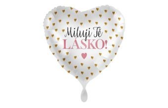 Balón foliový - Miluji Tě Lásko! - srdce - 43cm