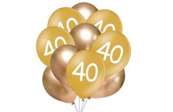 Balónky 40 narozeniny zlaté 10 ks 30 cm mix
