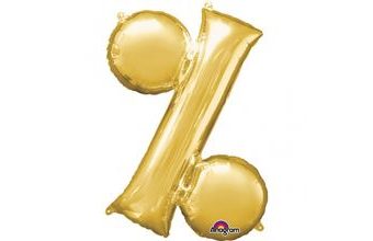 Symbol % zlaté foliové balónky 91 cm x 91 cm