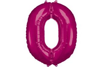 Balónky fóliové narozeniny číslo 0 růžové 86cm