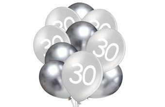 Balónky 30 narozeniny stříbrné 10 ks 30 cm mix