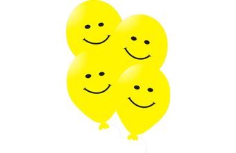 Balonky s potiskem smajlik 5ks žluté