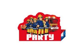 Požárník Sam pozvánky na party 8 ks