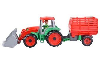 TRUXX Traktor s přívěsem na seno, ozdobný kartón