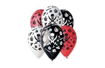 Balónky 30cm pastelové mix - PIRÁT - PIRATE FUN 5 ks