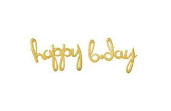 Happy Bday balónek zlatý