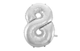Balón foliový číslice stříbrná- SILVER 115 cm - 8