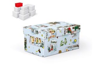 krabice dárková vánoční B-V005-BL 18x11x9cm 5370763