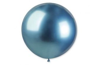 Balónky chromované 5 ks modré lesklé - 80 cm