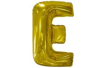 Písmeno E zlatý foliový balónek 86 cm Amscan