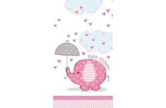 Ubrus umbrellaphants "Baby shower" - Holka / Girl 1,37 m x 2,13 m