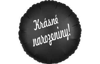Balónek černý kruh Krásné narozeniny!